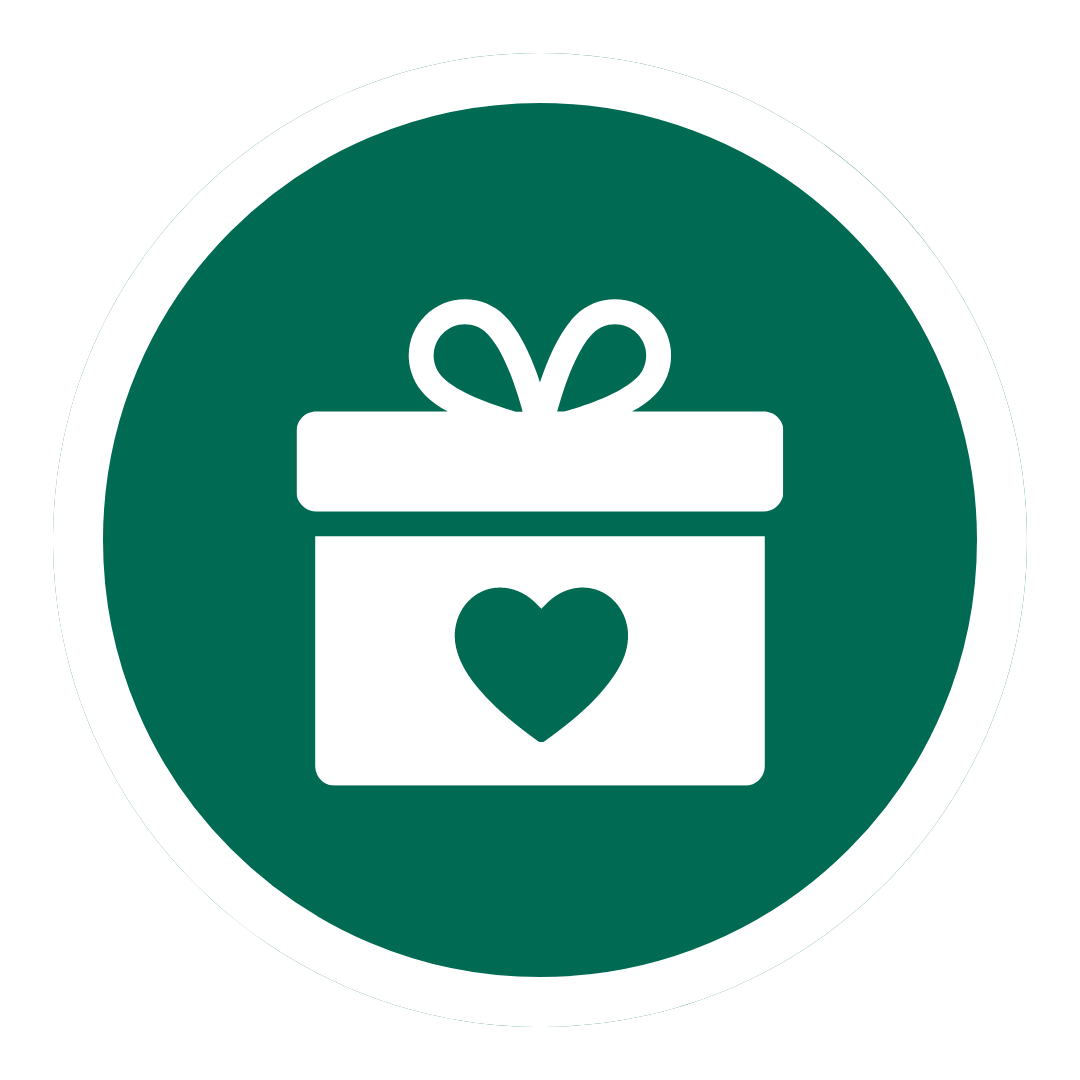 icon of an gift box with a heart on it